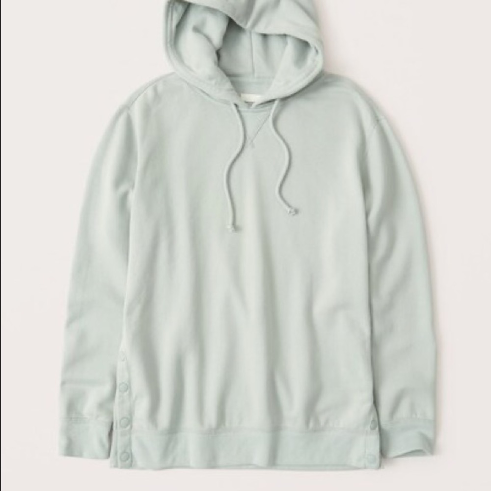 Abercrombie and Fitch mint green side snap hoodie sweatshirt XL